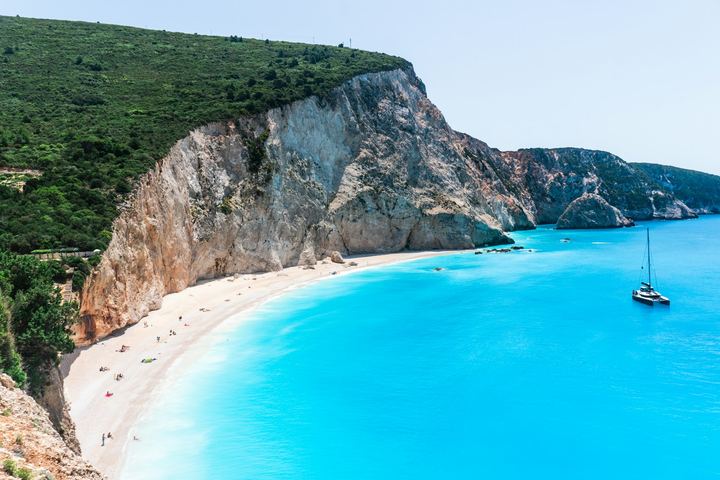 Lefkada – plaża Porto Katsiki pod białym klifem
